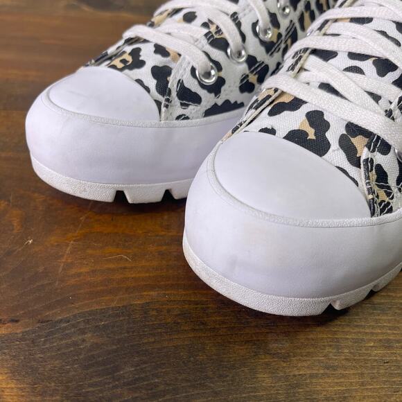 Converse All Star Lugged Sole Platform High Top Leopard Print Sneakers Womens 11 - Picture 8 of 11